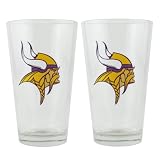 NFL Pint Glass Cup (2 Pack) - Minnesota Vikings