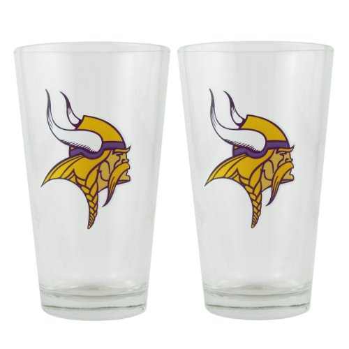 NFL Pint Glass Cup (2 Pack) - Minnesota Vikings