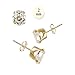 14K Yellow Gold Stud Earring Aprx .10 Carat Total Weight, 2mm Each Round Simulated Diamond Earring. Set on Stamping Setting & Friction Style Post
