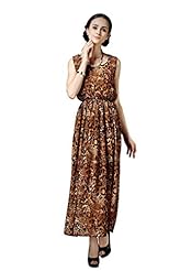 Sexy Chiffon Vintage Leopard Print Elasticized   Waistline  Dress