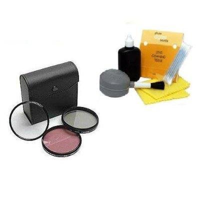 DIGI 62mm High Resolution 3-piece Filter Set (UV, Fluorescent, Polarizer) For Specific Tamron Lenses (Models Specified In Description) + DIGI TECH Professional 5 Piece Cleaning Kit