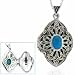 Sterling Silver Diamond Shaped Genuine Marcasite Turquoise Locket