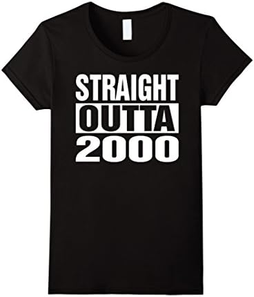 Women's 16th Birthday Gift For Kids T-Shirt Straight Outta 2000 Small Black