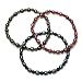 Freshwater Cultured Pearl Cranberry and Garnet; Chocolate and Smoky Quartz, and Black and Black Onyx Set of 3, 7.5"