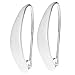 2 pcs .925 Sterling Silver Satin Ear Wire Earring Connector French Hook W/Ring/Loop For Dangling/Findings/Bright