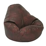 Wine Adult Leather Luxe Beanbag By Elite Furniture