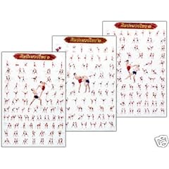 3 ST�CK SET Muay Thai Trainingsposter Traing Schulung Kickboxen Thailand Kampfsport Poster Druck 90 cm x 60 cm (NEU)