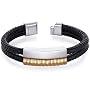 Revoni Mens Gold Tone Stainless Steel and Black Wo&hellip by Revoni