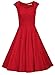 MUXXN Women's 1950s Vintage Retro Capshoulder Party Swing Dress (L, Red)
