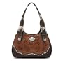 American West Round-Up Collection 3 Compartment Zip Top Scoop Tote Leather