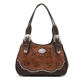 American West Round-Up Collection 3 Compartment Zip Top Scoop Tote Leather