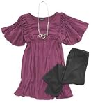BCX Girls Flutter Top, Necklace & Leggings