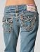 True Religion Womens Joey Super T Orange/Yellow Stitch