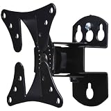 VideoSecu Adjustable Tilt & Swivel TV Wall Mount Bracket for LCD LED TV and Monitor (Max 44 lbs, VESA 100/75) Black 1FF