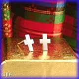 Platinum Cross Earrings