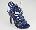 Denim Strappy Studded Heel