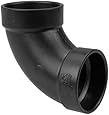 NIBCO 5807 Series ABS DWV Pipe Fitting, 90 Degree Elbow, Hub