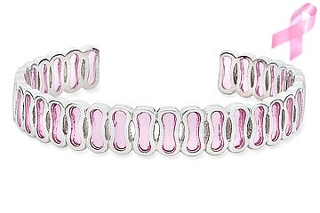 Sterling Silver Pink Resin Bangle