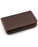Partstock(TM) Flip Style Leather Business Name Card Wallet / Holder 25 Cards Case 4L x 2.8W inches with Magnetic Shut.(Brown)