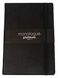 Grandluxe Black Platinum Monologue Large Ruled Notebook