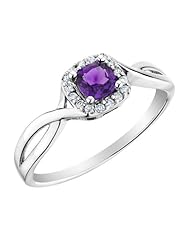 Amethyst Ring with Diamonds in 10K White Gold
