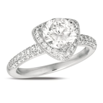 2.00 ct. t.w. Diamond Solitaire Triangular-Top Platinum Ring (I, VS2)