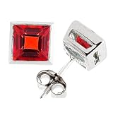 1.60 cttw Genuine Garnet Earrings - 14kt White or Yellow Gold LIFETIME WARRANTY