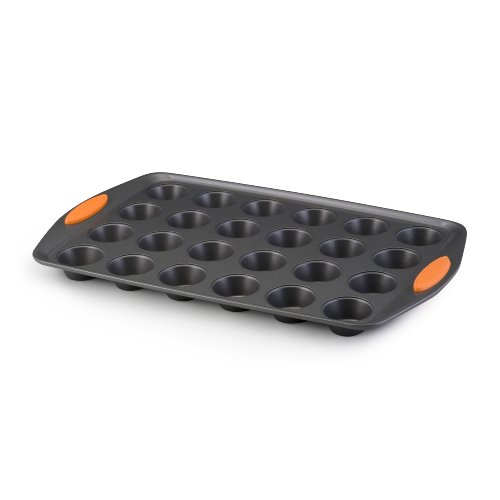 Rachael Ray Oven Lovin’ Nonstick Bakeware 24-Cup Mini Muffin Pan, Orange
