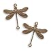 Image of Vintaj Natural Brass 2-Hole Dragonfly Connector Beads 17mm (2) (part#: C2H30)