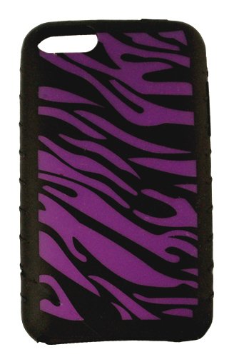 Ipod Touch 2nd and 3rd generation 64GB 32G 16GB Silicone Skin + Mirror Screen Protector + itouch 2G 3G USB Car Charger + USBWall Charger (Many Colors Available) (Purple Zebra)