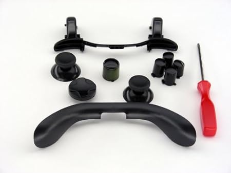 Xbox 360 Controller Custom Mod Kit - BLACK - Thumbsticks, Dpad, RB LB, ABXY, Trim, Triggers, Guide, T8 Security Driver