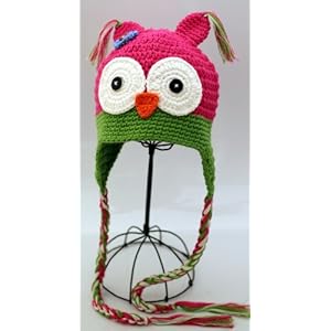 Crochet Baby Hat Handmade Knit Animal Trapper Owl Ear Flap Kids Toddler Infant Small (46-48cm).