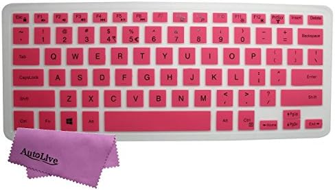 AutoLive Keyboard Skin Protector Cover for Dell XPS 15-9550, Precision 15-5510 M5510, Inspiron 13-5368/7368, Inspiron 15-7568 14-3452 US Layout (Pink)
