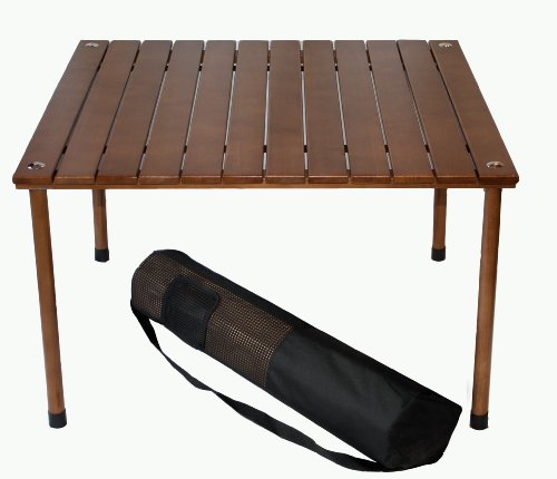 Table in a Bag W2716 Low Wood Portable Table with Carrying Bag
