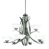 Kichler Lighting 42160AP Bellamy 9-Light Halogen Chandelier, Antique Pewter