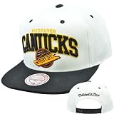 NHL Mitchell Ness Throwback Logo Arch Snapback Cap Hat Vancouver Canucks NZ95