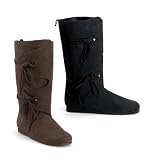 RENAISSANCE-100, Men's Costume or Halloween Suede Renaissance Boots in Black or Brown