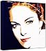 Claudia Gerini - Pop Art Print (Comic Effect) 30 x 30 x 2 cm Medium Square Deep Box Canvas