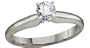 14k White Gold Round Brilliant Cut Classic Solitaire Ring (1/3 ct, H, SI2)