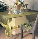 Velvet Trimmed Organza Tablecloth 80" Square