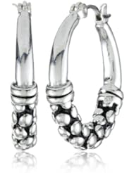 Napier Silver Tone Click-it Hoop Earrings