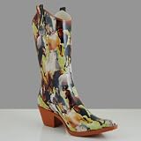 CBRAIN11 Women Western Cowboy Rain Boots Horse Print