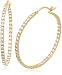 Jewelry : Yellow Gold Overlay Sterling Silver Cubic Zirconia "Inside Out" Hoop Earrings