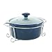Mayfair & Jackson Round Porcelain Casserole with Vented Lid and Elegant Serving Rack