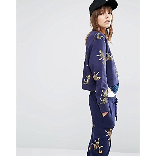 ポール・スミス アウター パーカ＆スウェット PS By Paul Smith Leopard Print Cropped S Navy [並行輸入品]