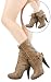 Shelly06 Lace Up 2 Way High Heel Boots TAN