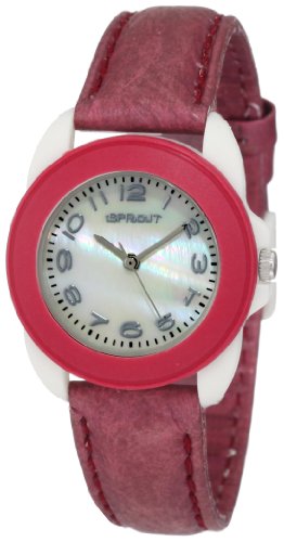 Sprout Women's ST1025MPIVRD Eco-Friendly Corn Resin and Red Tyvek Strap Watch