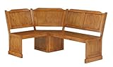 Corner Dining Bench Cottage Style in Oak Finish