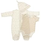 Baby Unisex Animal Design 3 Piece Sleepsuit, Bodysuit & Hat Gift Set