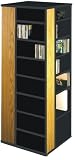 CD / DVD / VHS 928 Spinner Storage Rack for Media in Oak/Black Finish